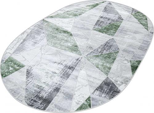 Ковер 37515A-GREEN-L.GREY-OV Серо-зеленый Овальный