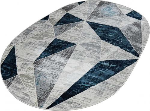 Ковер 37515A-BLUE-L.GREY-OV Серо-голубой Овальный
