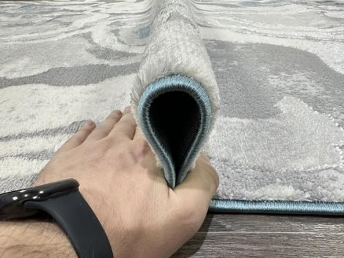 Ковер D070B_D.GREY-SHRINK-L.BLUE-HEATSET Серо-голубой Прямоугольный