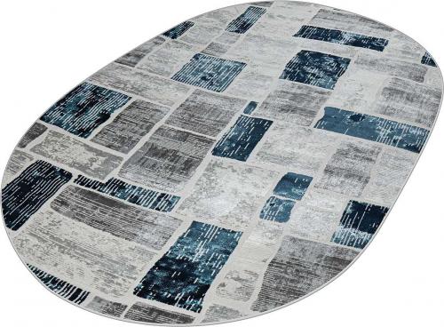 Ковер 38471A-BLUE-L.GREY-OV Серо-голубой Овальный
