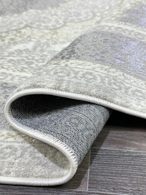 Ковер D100V_GREY-CREAM-SHRINK Серо-голубой Прямоугольный