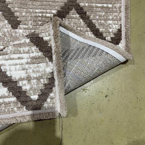 Ковер a945ac_l_beige_p_white Бежево-коричневая Прямоугольный