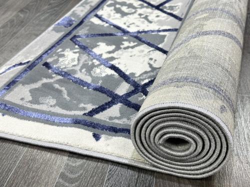 Ковер 0141A_O.GREY-NAVY Серо-голубой Прямоугольный